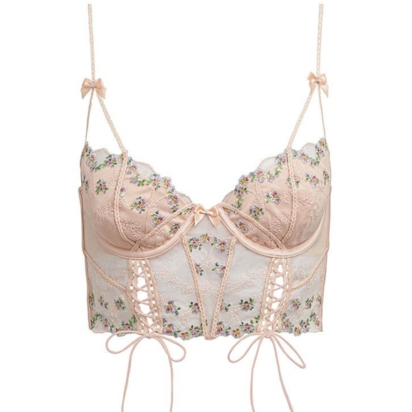 FOR LOVE & LEMONS SET Embroidery Bustier & Thong